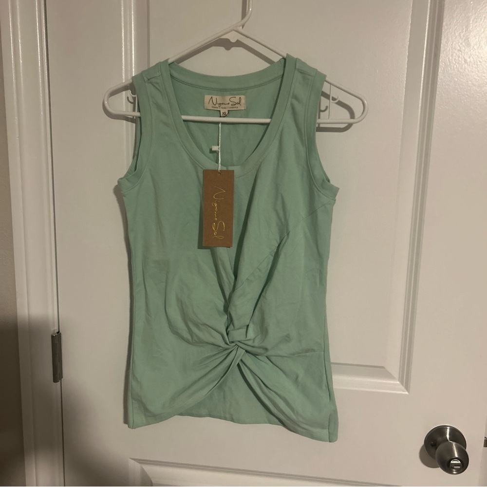 Niyama Sol Yoga Tie Tank Top Shirt Size X Small Mint NWT $38